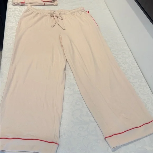 Magnolia Cream Pajama Set with Red Trim - Picture 10 of 16